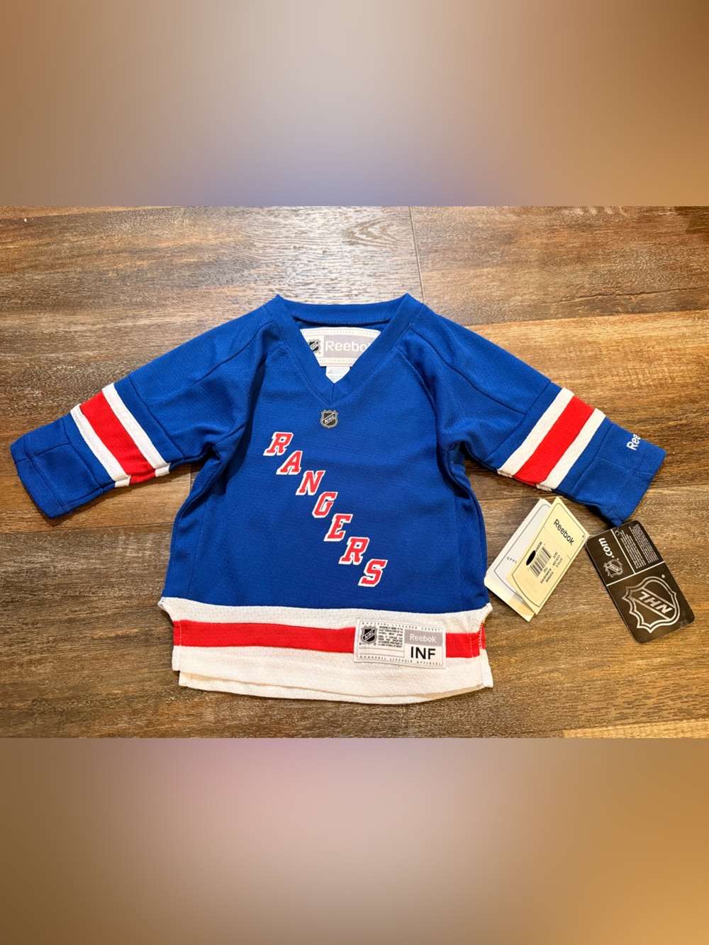 NWT Reebok Infant Blue New York Rangers Hockey Jersey 12-24M